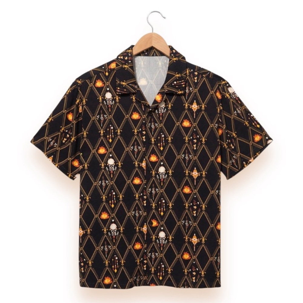 Studio Ghibli Howl's Moving Castle Calcifer Woven Button-Up